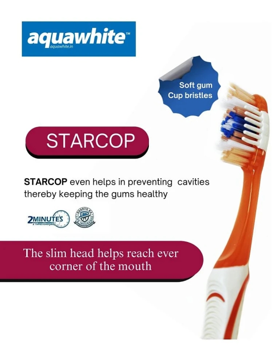 aquawhite STARCOP Family Pack Toothbrush Pack of 4