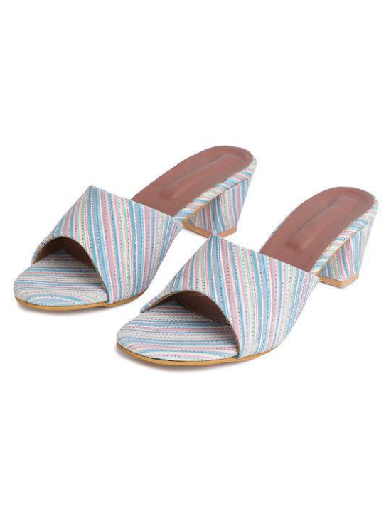 Mesmerizing Multicolored Stripe Heels for Women-37