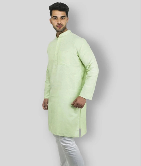 DESHBANDHU DBK - Fluorescent Green Cotton Mens Regular Kurta ( Pack of 1 ) - None