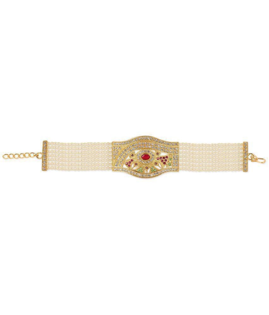 Gilher Fancy Traditional Real look Jadau Bracelet With Adjustable Size For Women And Girl - None