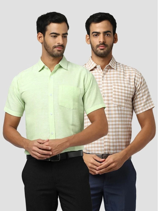 DESHBANDHU DBK - Multicolor Cotton Regular Fit Mens Casual Shirt ( Pack of 2 ) - None