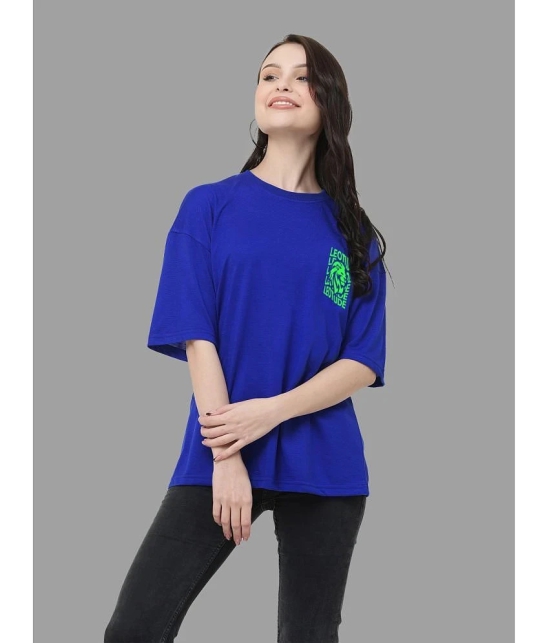 Leotude - Blue Cotton Blend Oversized Womens T-Shirt ( Pack of 1 ) - None