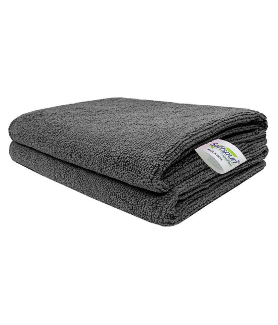 SOFTSPUN Polyester, Microfiber, Cotton Cleaning Towels 340GSM (5Pcs , Grey)