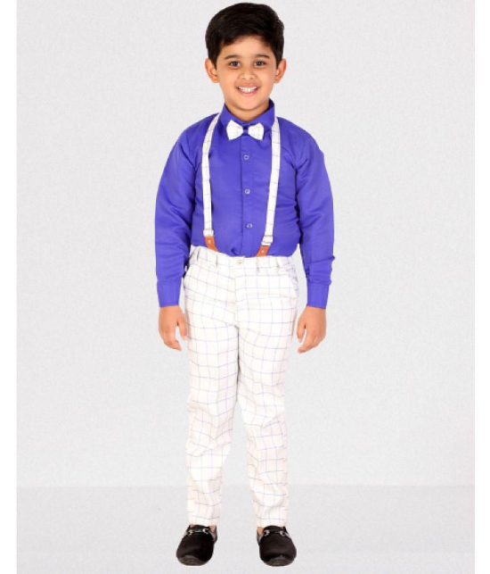 DKGF Fashion - Blue Cotton Blend Boys Shirt & Pants ( Pack of 1 ) - None