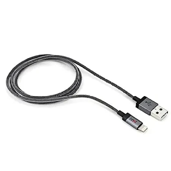 boAt Charger Lightning Cable 500 Apple Certified Cable 1 Meter | Apple iPhone Lightning Cable with 480mbps Data Transfer Speed Silver