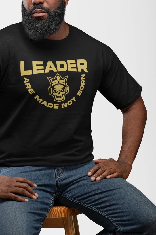 MENS ROUND NECK LEADER T-SHIRT-Black / S