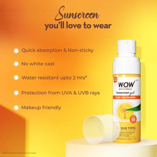 Sunscreen Gel For All Skin Types | Spf 55 Pa++++ | Lightweight & Quick Absorbing 50 ml