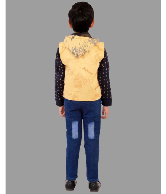 DKGF Fashion - Yellow Cotton Blend Boys Shirt & Jeans ( Pack of 1 ) - None