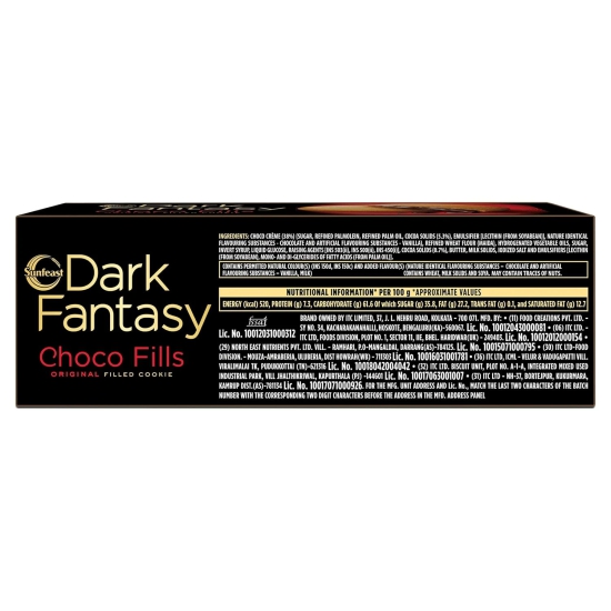 Sunfeast Dark Fantasy Choco Fills, Original Filled Cookies With Choco Creme, 75G