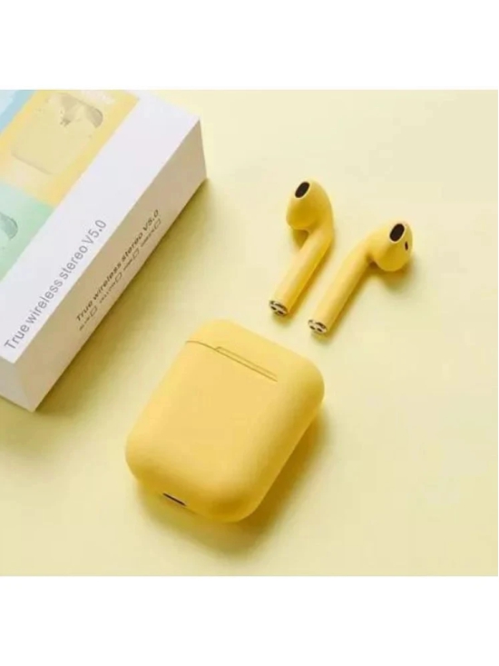 Neo I12 INPODS Bluetooth True Wireless (TWS) On Ear 2 Hours Playback Magnetic earpeice IPX4(Splash & Sweat Proof) Yellow