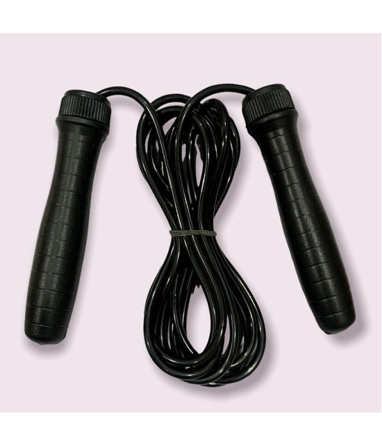 Light Weight Speed Gym Fitness Skipping Rope with Sleek Plastic Handles - Black