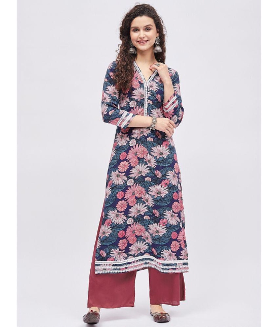 Tissu - Blue Straight Rayon Women''s Stitched Salwar Suit ( Pack of 1 ) - None