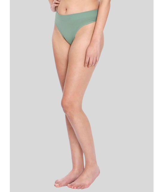 ILRASO - Green Poly Cotton Solid Women's Bikini ( Pack of 1 ) - None