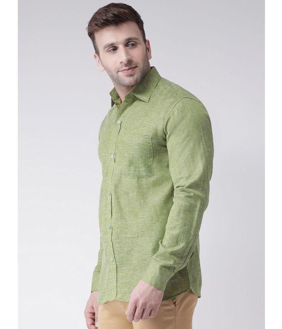 KLOSET By RIAG 100% Cotton Regular Fit Self Design Full Sleeves Men's Casual Shirt - Green ( Pack of 1 ) - None