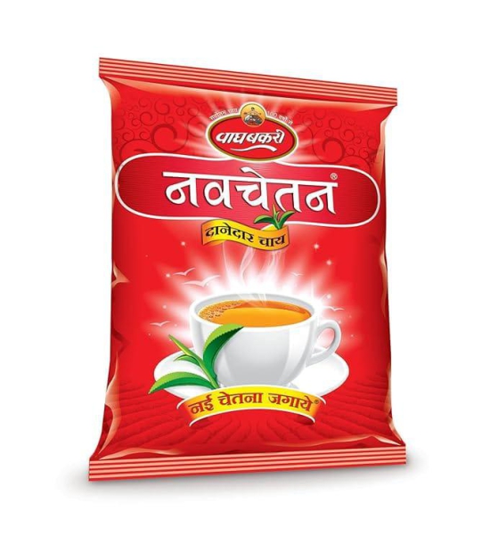 Wagh Bakri Navchetan Danedar Chai | Strong Leaf Tea | 250 Gm Each | Pack of 4 | 1 Kg Pack