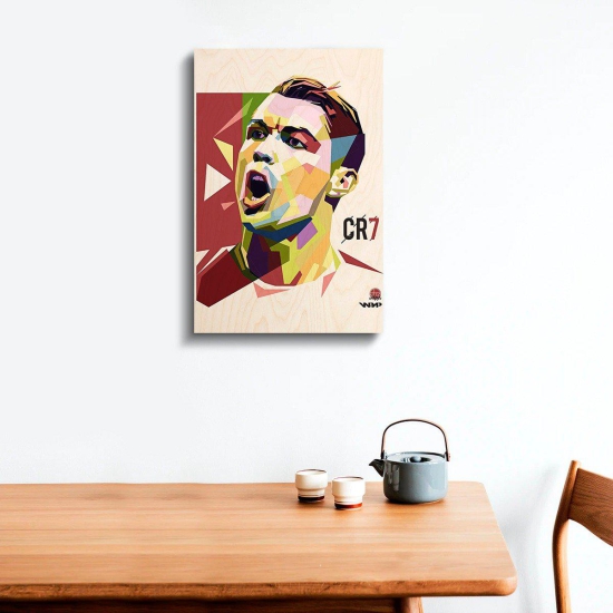 Cristiano Ronaldo WPAP Wood Print-18x12 Inch