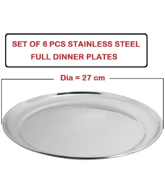 A & H ENTERPRISES 6 Pcs Stainless Steel Steel Full Plate - Steel