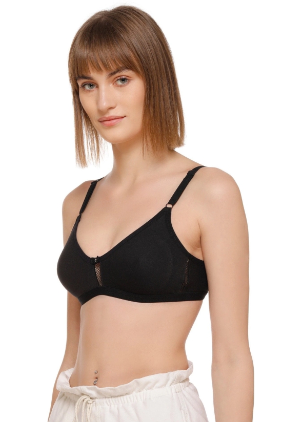 Sona WomenS M1020 Black Non Padded Soft Fabric Everyday T-Shirt Bra-40 / B / Black