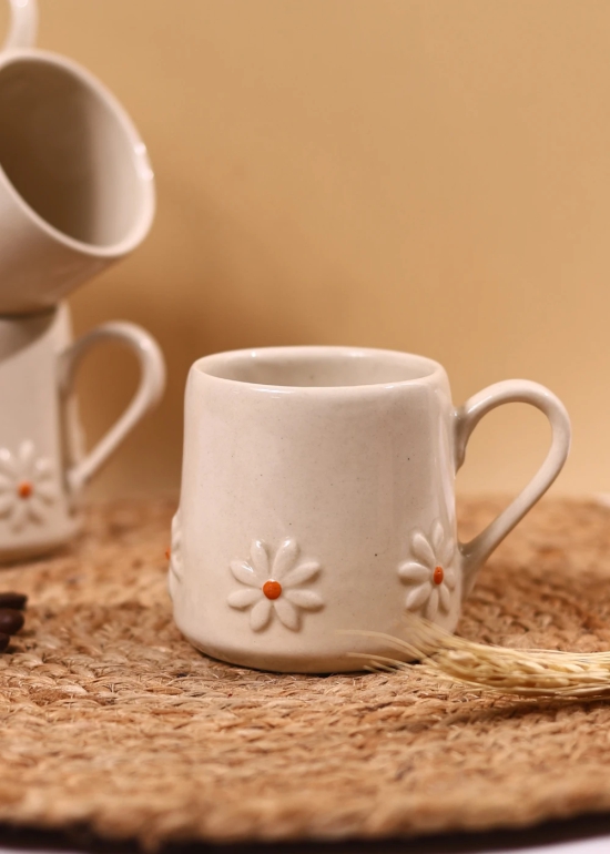 White Lily Mug-Set of four