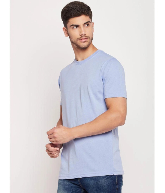 UNIBERRY Cotton Regular Fit Solid Half Sleeves Mens T-Shirt - Aqua Blue ( Pack of 1 ) - None