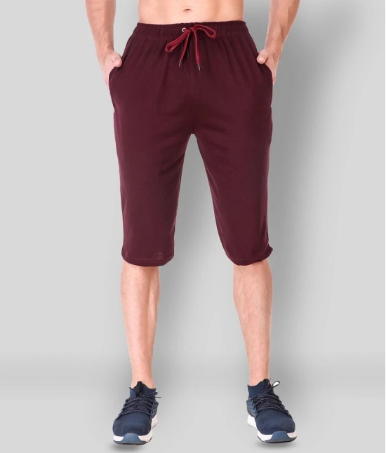 Uzarus - Maroon Cotton Blend Mens Shorts ( Pack of 1 ) - None