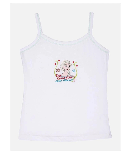 Bodycare Girls Vest Dori Neck Sleeveless White Frozen Printed pack Of 6 - None