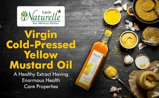 Farm Naturelle 100% Pure Natural Virgin Cold Pressed Yellow Mustard Seed Cooking Oil. (2 LTR X 2) + 1 Honey 55g