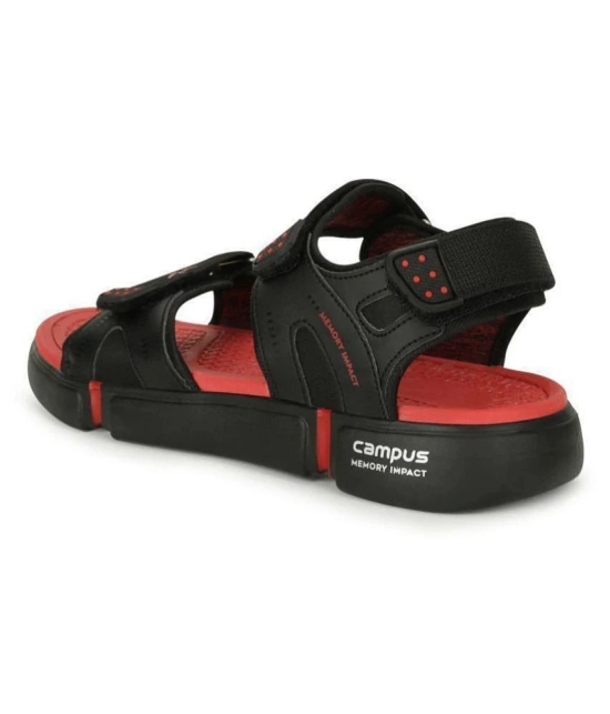 Campus Black Synthetic Floater Sandals - 7