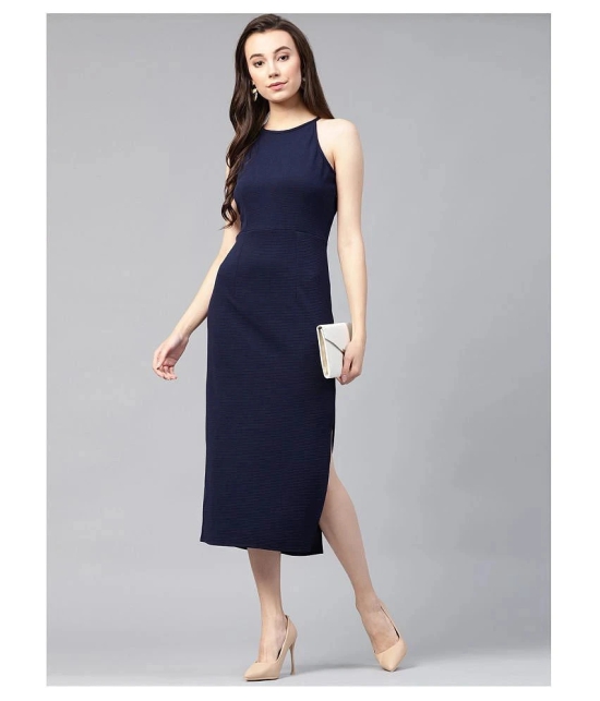 Zima Leto Polyester Navy Bodycon Dress - Single - S