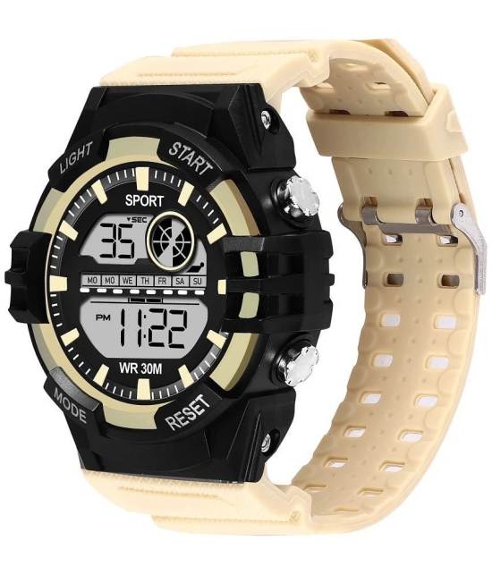 Hala Beige Resin Digital Mens Watch