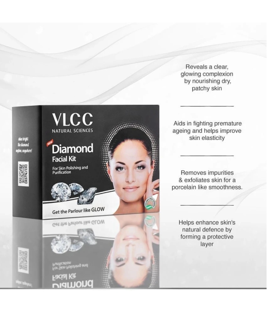 VLCC Diamond Single Facial Kit, 60 g, Parlour Glow with Natural Ingredients