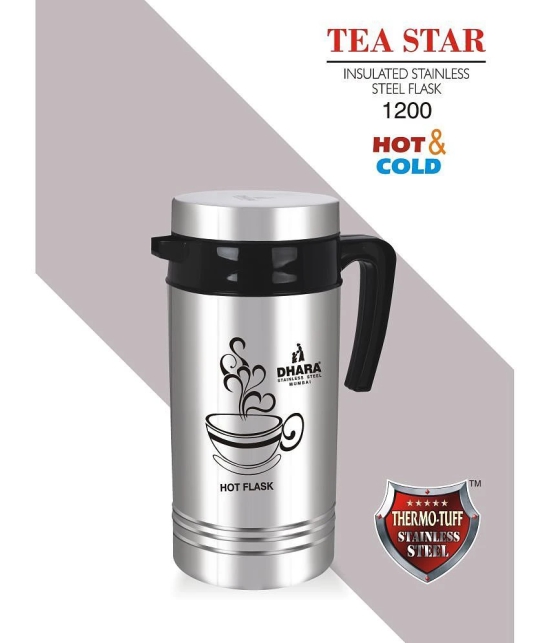 Dhara Stainless Steel Tea Star 1200 Steel Carafe 1200 ml - Silver