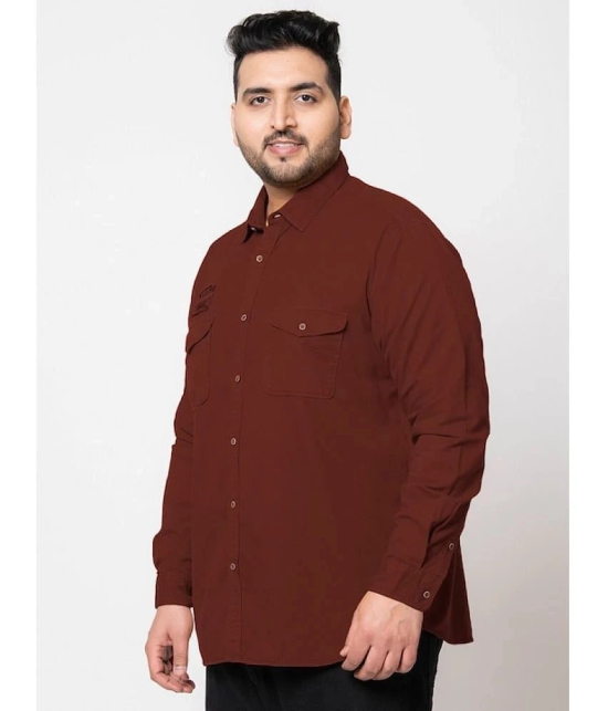 IVOC 100% Cotton Regular Fit Solids Full Sleeves Mens Casual Shirt - Rust ( Pack of 1 ) - None