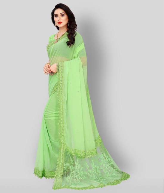 Apnisha - Light Green Georgette Saree  With Blouse Piece ( Pack of 1 ) - Light Green