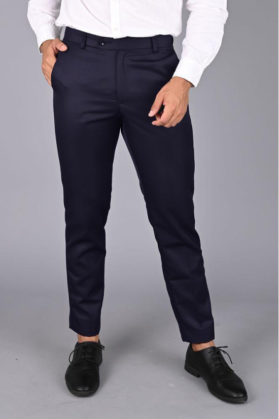 MANCREW - Blue Viscose Slim - Fit Mens Formal Pants ( Pack of 1 ) - None