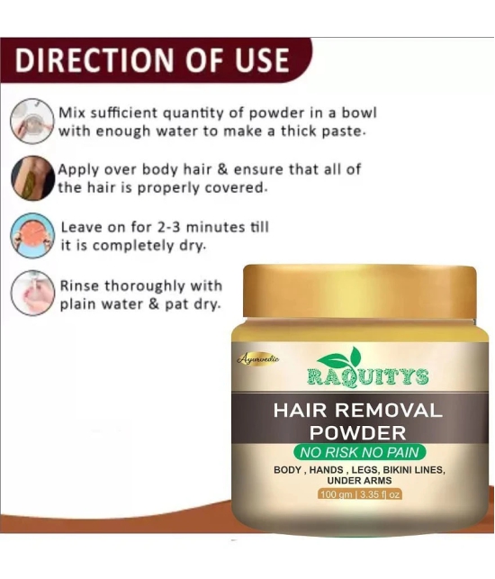 RAQUITYS PURE Hair Removal Powder Three in one Use For Powder D-Tan Skin 300GM