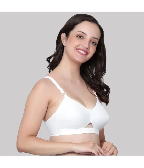 AIMLY White Cotton Non Padded Womens Everyday Bra ( Pack of 6 ) - None