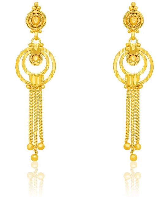 LUV FASHION Golden Drop Earrings ( Pack of 1 ) - Golden