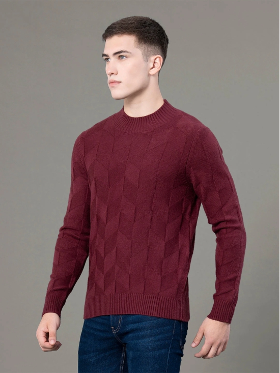 RedTape Mock Neck Pattern Sweater for Men | Ultimate Comfort