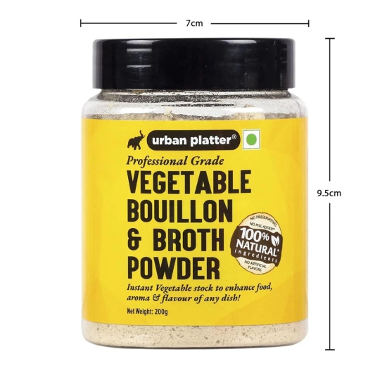 Urban Platter Vegetable Bouillon and Broth Powder, 200g [ Anytime Convenience | Prepares Quickly | Vibrant Flavours | Ideal seasoning and condiment]