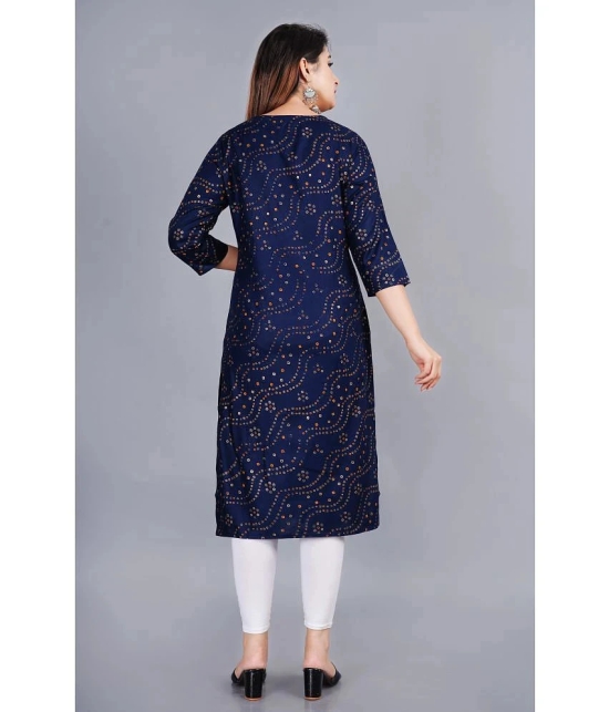 Smien - Blue Rayon Womens Straight Kurti ( Pack of 1 ) - None