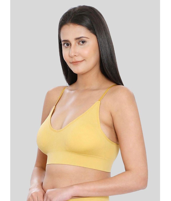 ILRASO - Mustard Nylon Removable Padding Women's Plunge Bra ( Pack of 1 ) - None