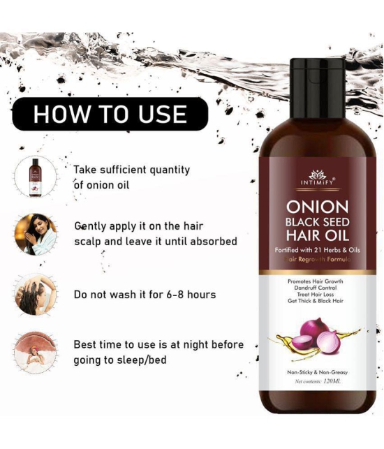 Intimify Onion Black Seed Hair Oil, onion oil, hair onion oil, herbal onion oil, hair growth oil, anti hairfall oil, 120 ml