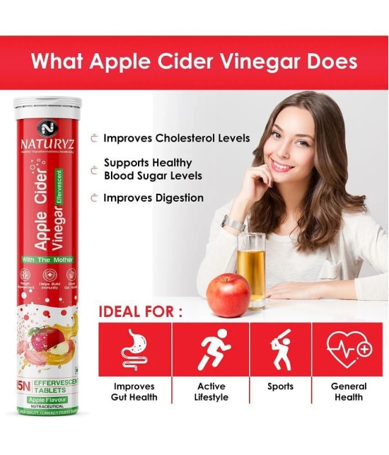 NATURYZ Apple Cider Vinegar Tablets for Weight Loss, Detox, Immunity with Mother - 15 tablets