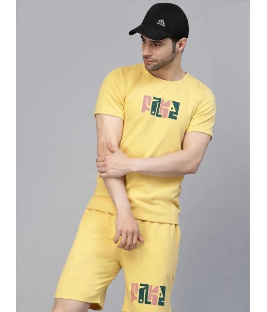 Rigo - Yellow Cotton Slim Fit Mens Tracksuit ( Pack of 1 ) - XL