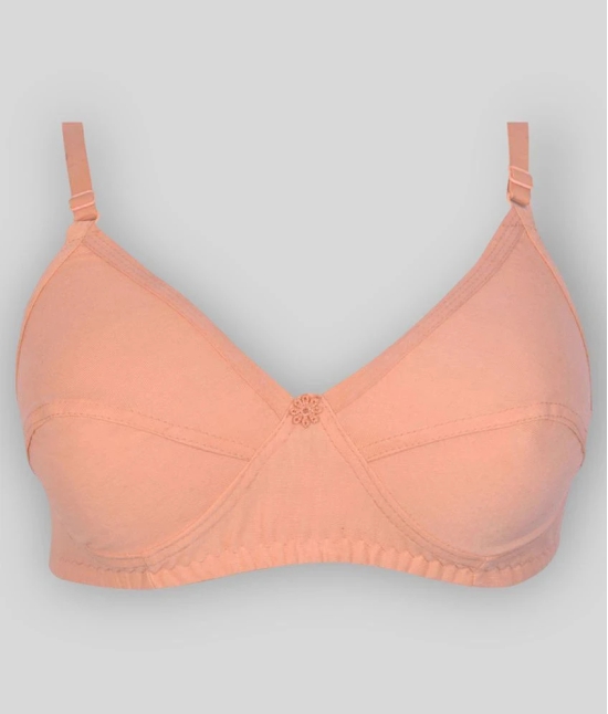 Kiran Enterprises Pack of 3 Cotton Non Padded Womens Minimizer Bra ( Peach ) - None