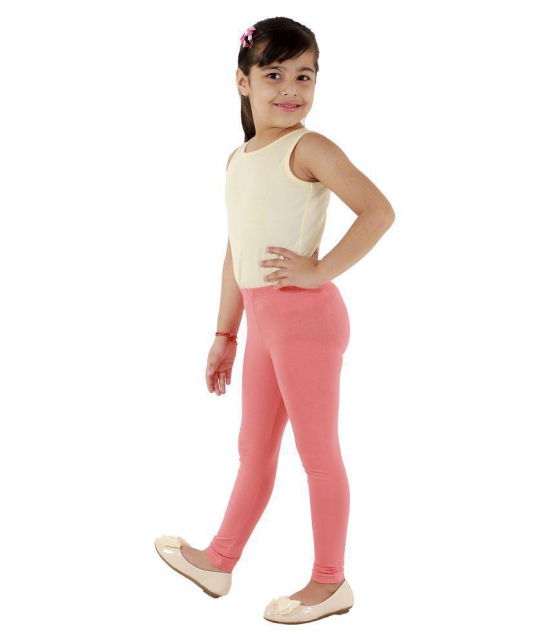 Kids Cave - Orange Cotton Blend Girls Leggings ( Pack of 1 ) - None