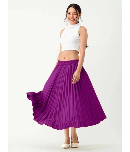 JASH CREATION Magenta Polyester Womens Flared Skirt ( Pack of 1 ) - None