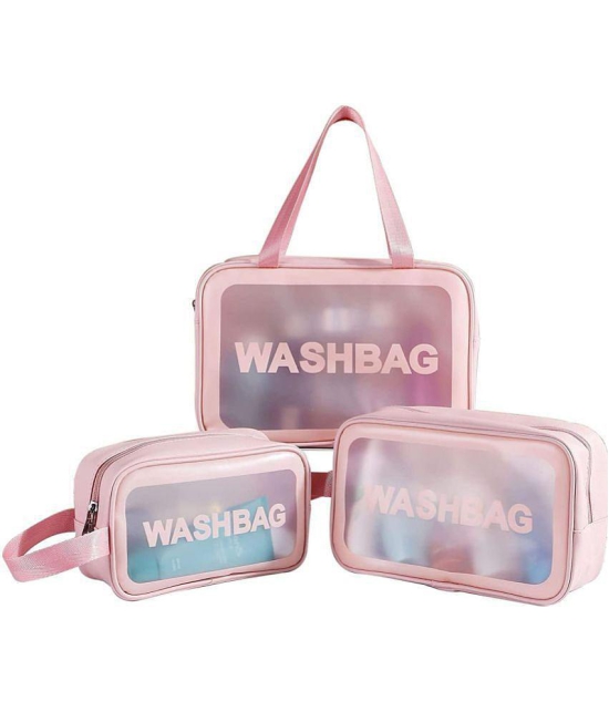 BD Pink Makeup Pouch Set - Pink