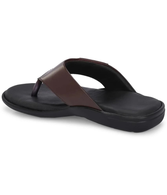 Leeport Brown Mens Thong Flip Flop - None